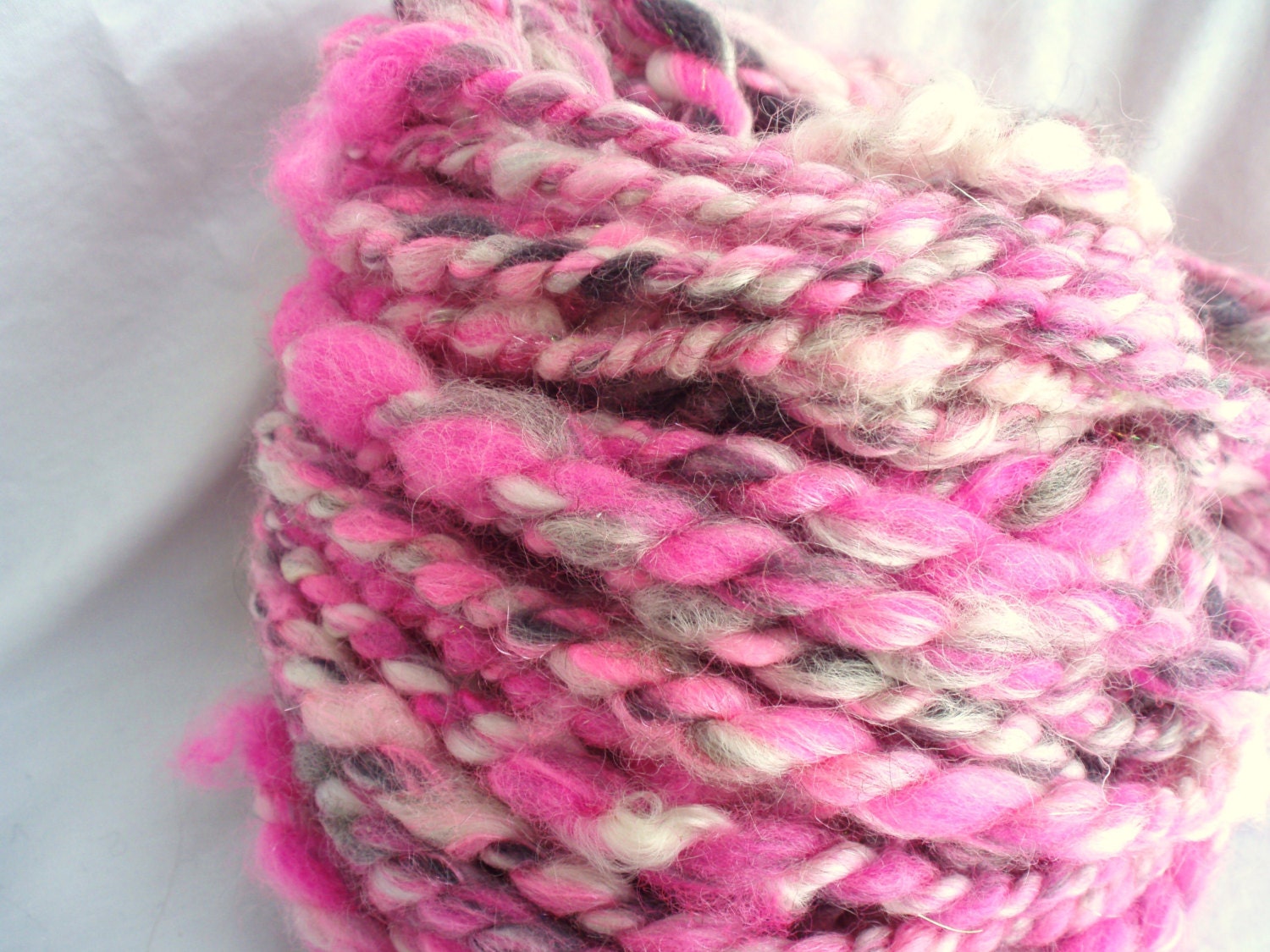 Princess Pinkerstein RockStar Handspun Yarn - 43 yards - bulky two-ply, princessy pink in your face