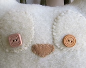 Bunny plush eco friendly recycled felted wool softie pillow