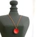 Enameled lucky penny pendant necklace, Cherry