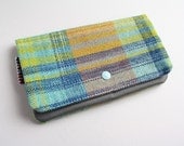 Medium Pouch - Handwoven Blue/Orange/Green