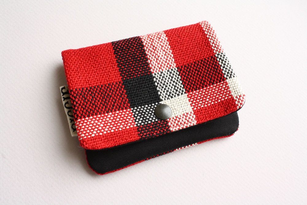 Lil' Pouch - Handwoven Red/Black/White