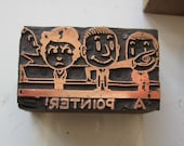 Vintage Letterpress Printers Block A Pointer