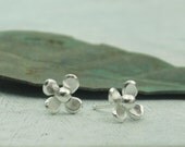 Tiny Flower Earrings - sterling silver post earrings by Kathryn Riechert