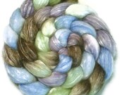 Handpainted Merino Bamboo Silk Roving - 4 oz. LAVENDER HEDGEROW - Spinning Fiber