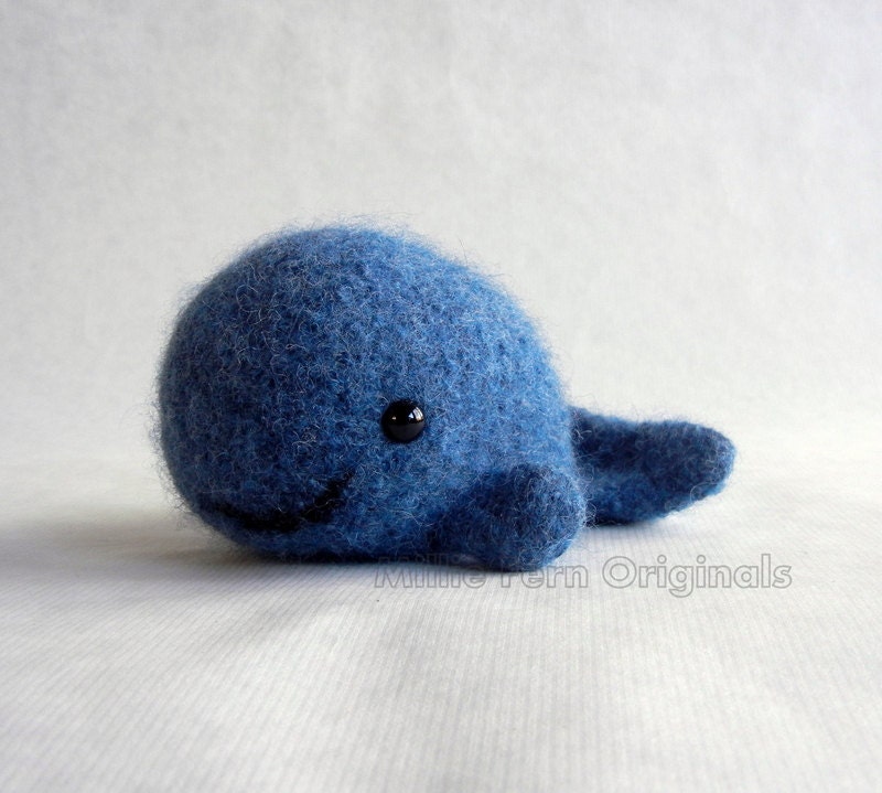 Felted Wool Whale Crochet Plush Toy
