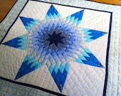 Blazing Star Quilted Wall Hanging - Blue and White