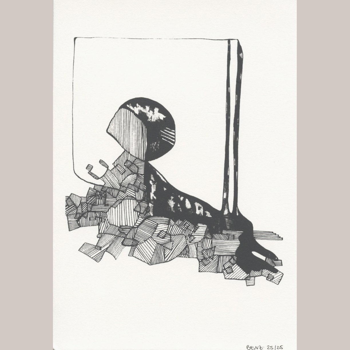 Kleiner Ballon - Limited Edition of 25 - One Color Screen Print - A5 - Artwork by Julia Benz