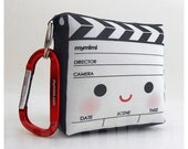 Toy Keychain, Stuffed Toy, Kawaii Print, Carabiner - Movie Clapper