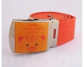 Kitty Katt - Orange Canvas Belt