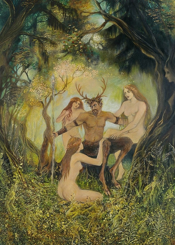 The Council of Cernunnos - Pagan Horned God 5x7 Card