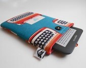 Kindle Case, E-reader Cover, Kindle Sleeve, Fits E-readers and Small Tablets -- Typewriter on teal