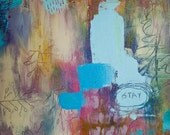Abstract acrylic painting, original affordable artwork, 10x12inches on stretched canvas