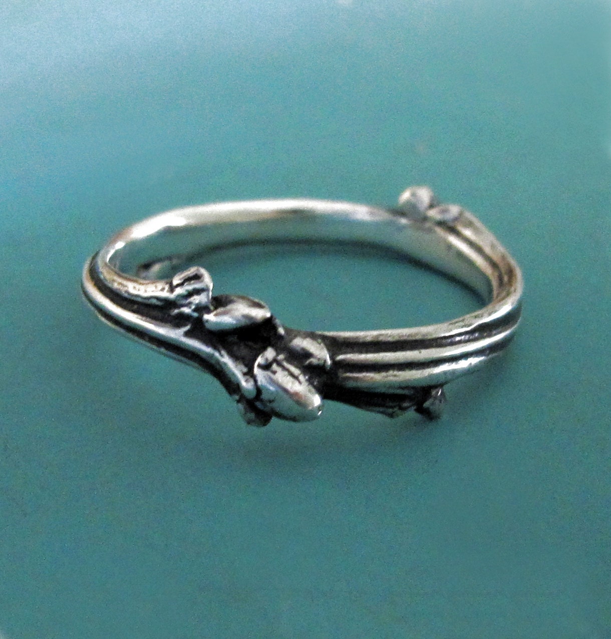 Sterling Silver Twig Ring - Oak Branch