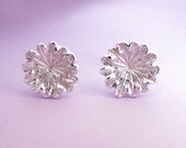 Sterling Silver Flower Post Earrings - Poppy
