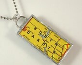 South Dakota Vintage Map Pendant Necklace
