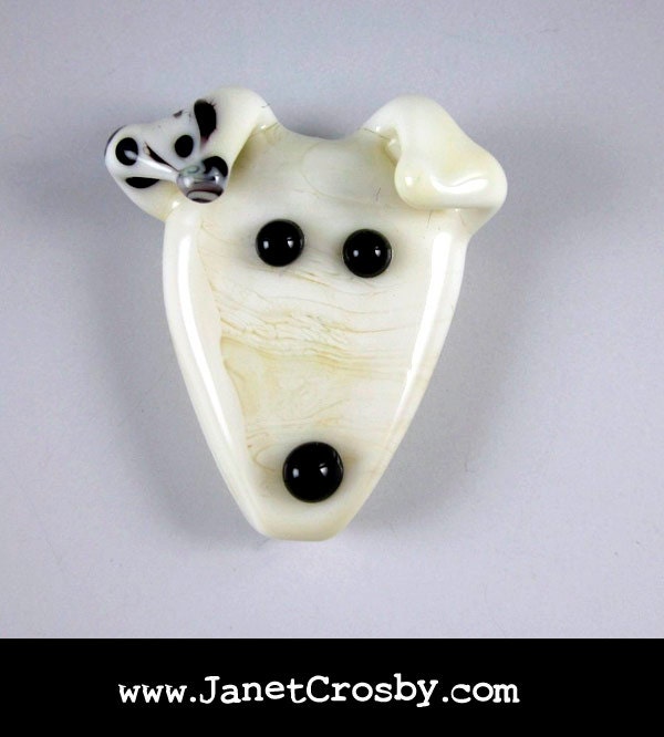 Roger the Dog - Glass Lampwork Dog Bead Pendant