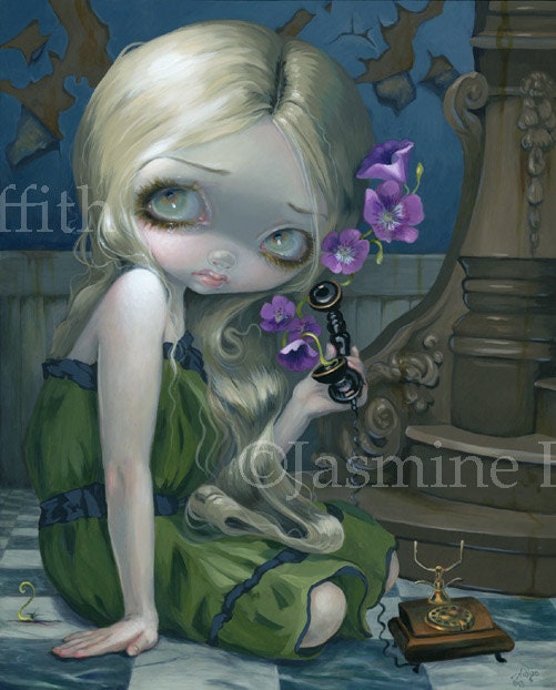 Geraniums flowers pop surrealism fairy art print by Jasmine Becket-Griffith 8x10