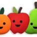Large Happy Apple Plush Pillow