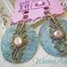 Bohemian Earrings, Boho Patina jewelry, Filigree Gypsy Earrings, Rhinestones,Turquoise Verdigris, Shabby Chic Jewelry, Rustic, Washed Ashore