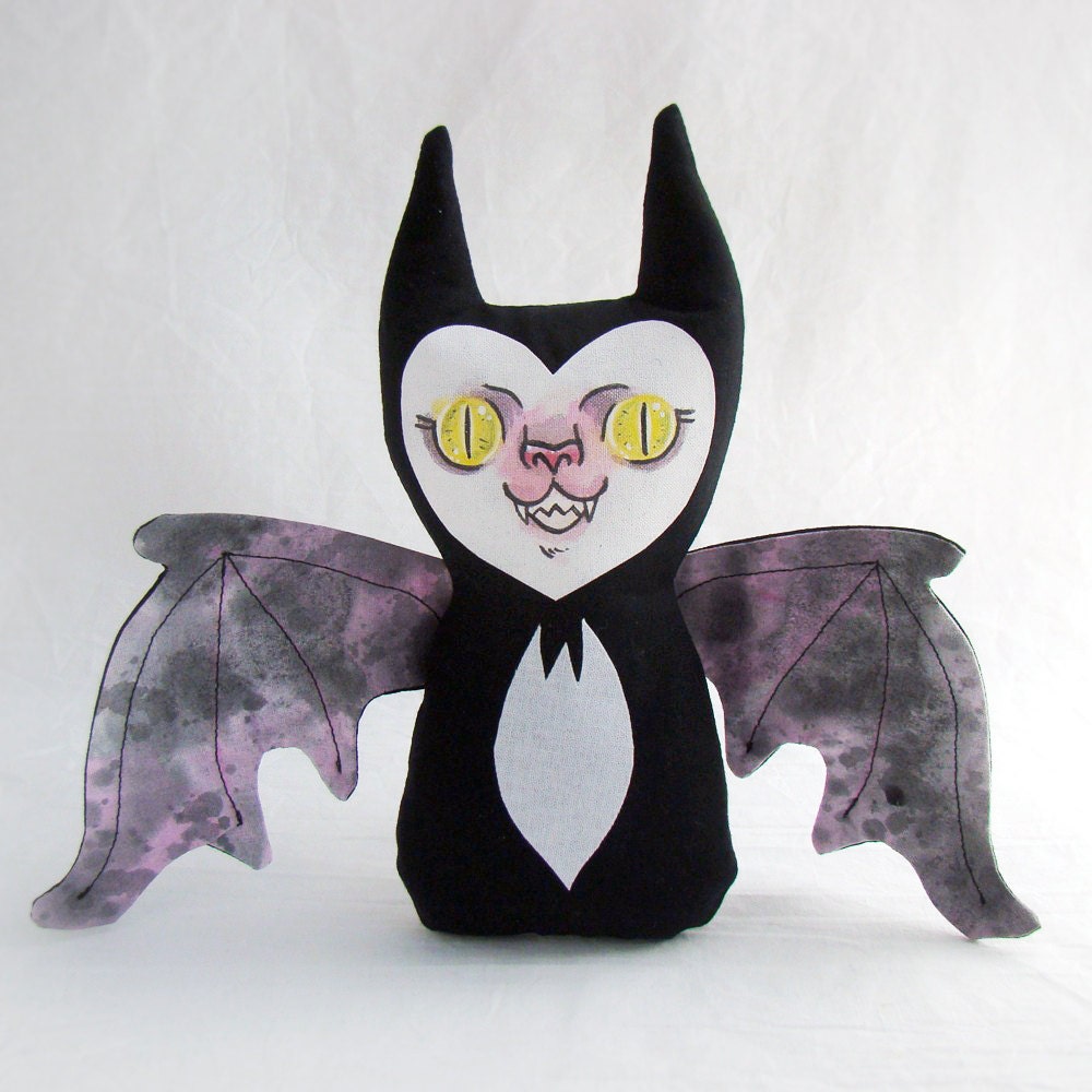 Prototype Sale - Painted Fabric Bat -  Naughty Face