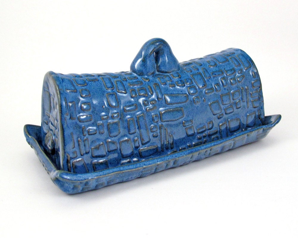 Sean and Grace's Butter Dish - Butterdish - RESERVED - Cobalt Blue - Handmade Pottery