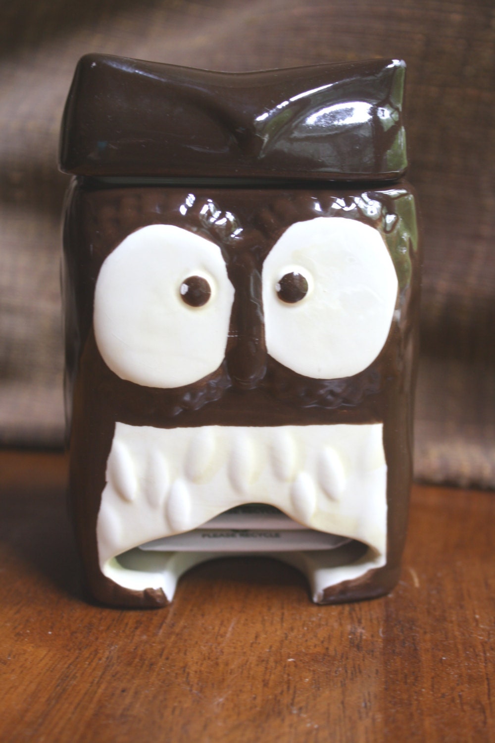 Ceramic Owl Tea Bag Dispenser Holder