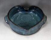 Blue Small Heart Shaped Casserole Handthrown Stoneware Pottery 1