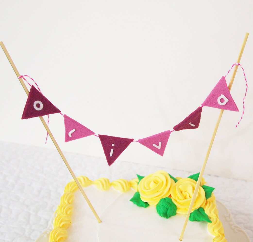 Birthday Cake Bunting - Pink and Purple Girls Birthday