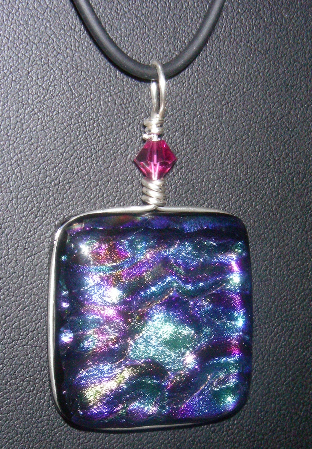 Amethyst Rainbow Dichroic Glass Pendant
