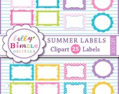 INSTANT DOWNLOAD labels, frames, with chevron, polka dots in turquoise, pink, orange, purple Il_170x135