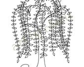 Instant Download, Willow Tree PNG and PDF Files, Tree Graphics, Digital Download File, Tree Clip Art