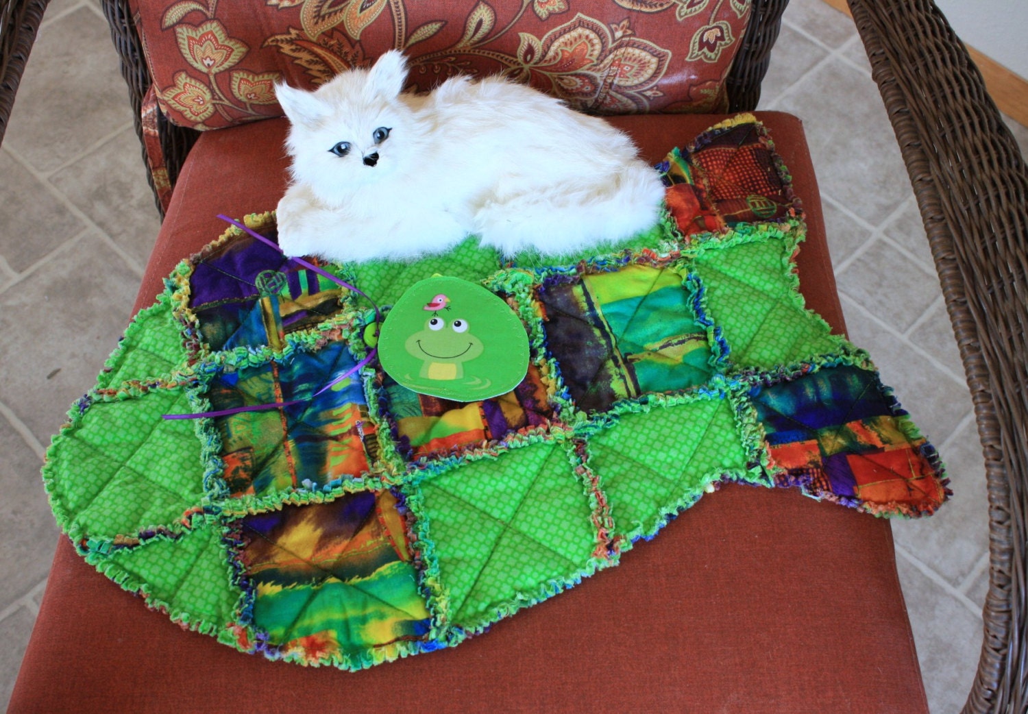 Catnip Mat In Bold Batik With Spring Green