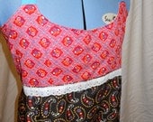 Red Paisleys  Hippie patchwork Festival Dress up 2 plus size