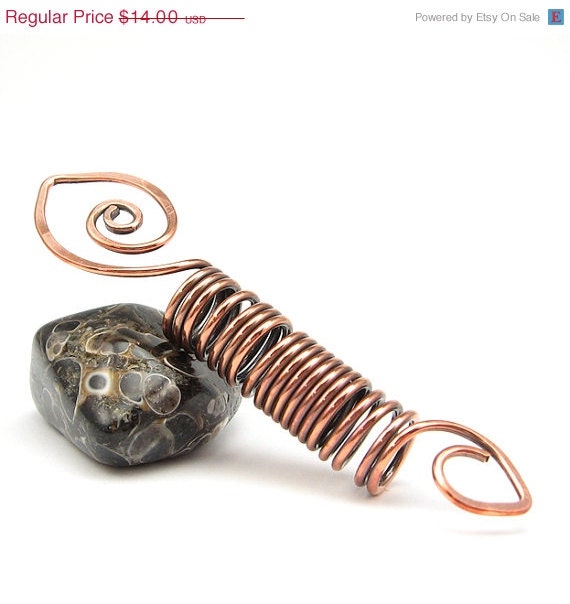 SALE Copper Hair Coil, Dreadlock Bead, Dreads, Braids, Hippie, Rasta