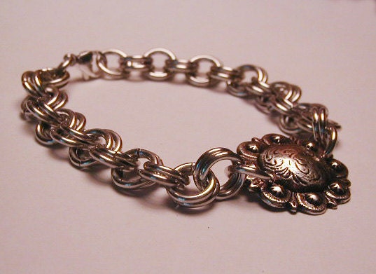 Silver Concho Chainmaille Bracelet Western Southwestern Custom Made