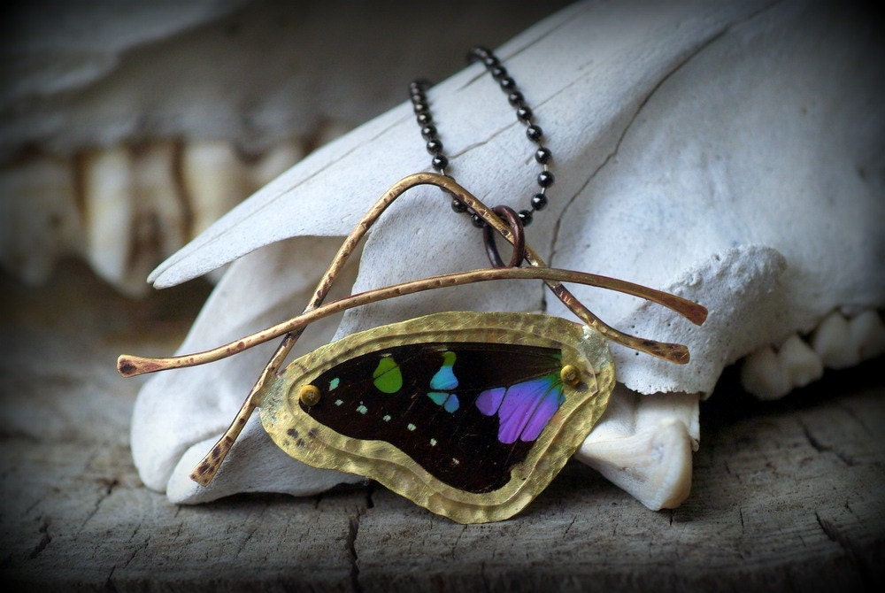 Meadow Wanderer - Buttefly Wing Pendant