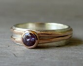 Chatham Alexandrite Engagement, Wedding, or Everyday Ring with Recycled 14k Rose Gold and Recycled Sterling Silver, Made to Order