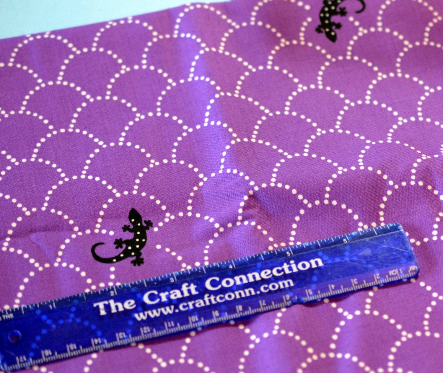 Echino LIzard on Purple - Japanese Fabric