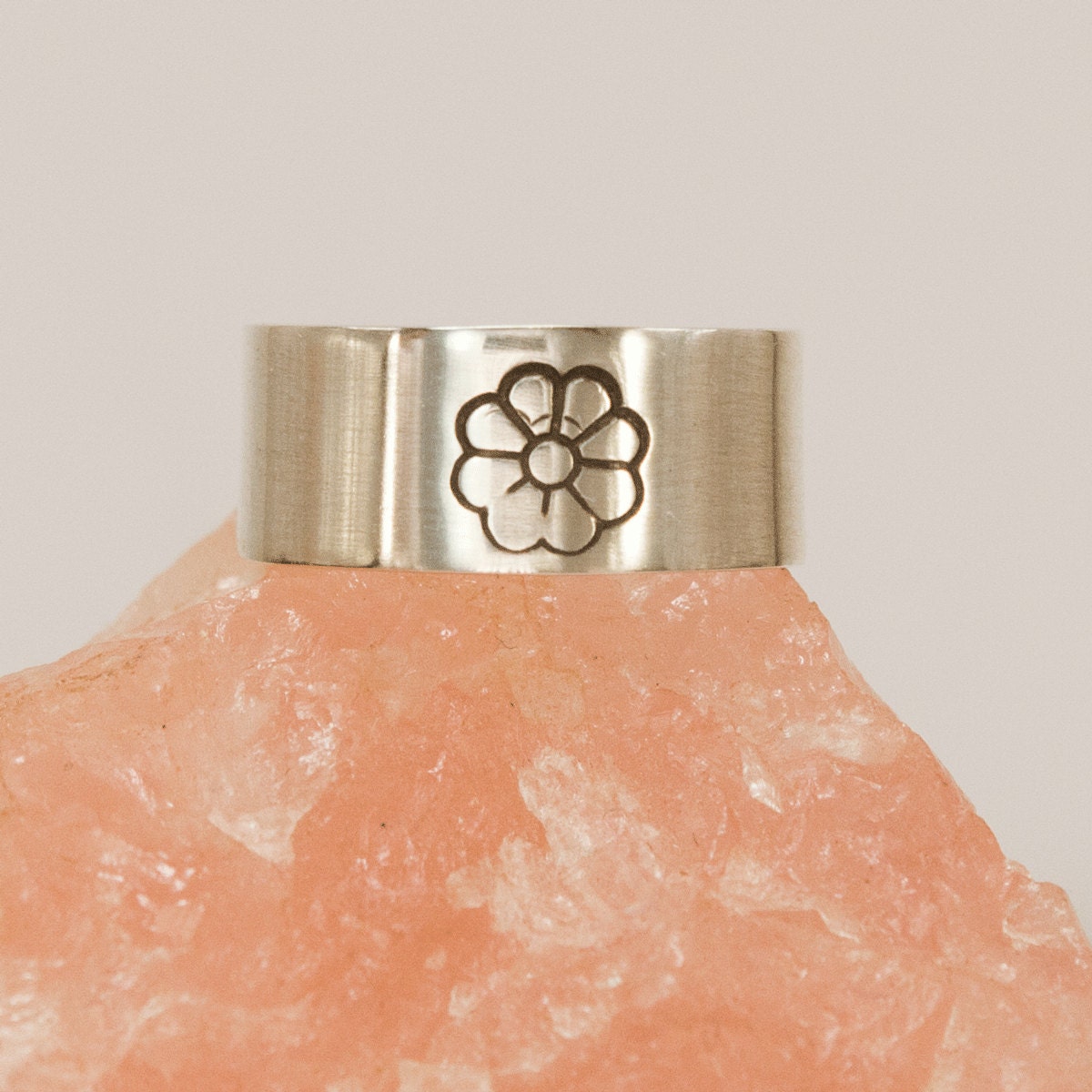 Toe Ring Flower Adjustable Wide Band Toering Silver Daisy