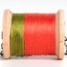 Moss and Salmon Thread Spool Necklace
