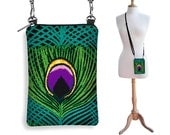 SALE Cell Sling iPhone Case  Travel Bag  Shoulder Bag  iPhone 4,4s,5 Case  Women's Cell Phone Case Women's Sling Bag  Peacock Blue