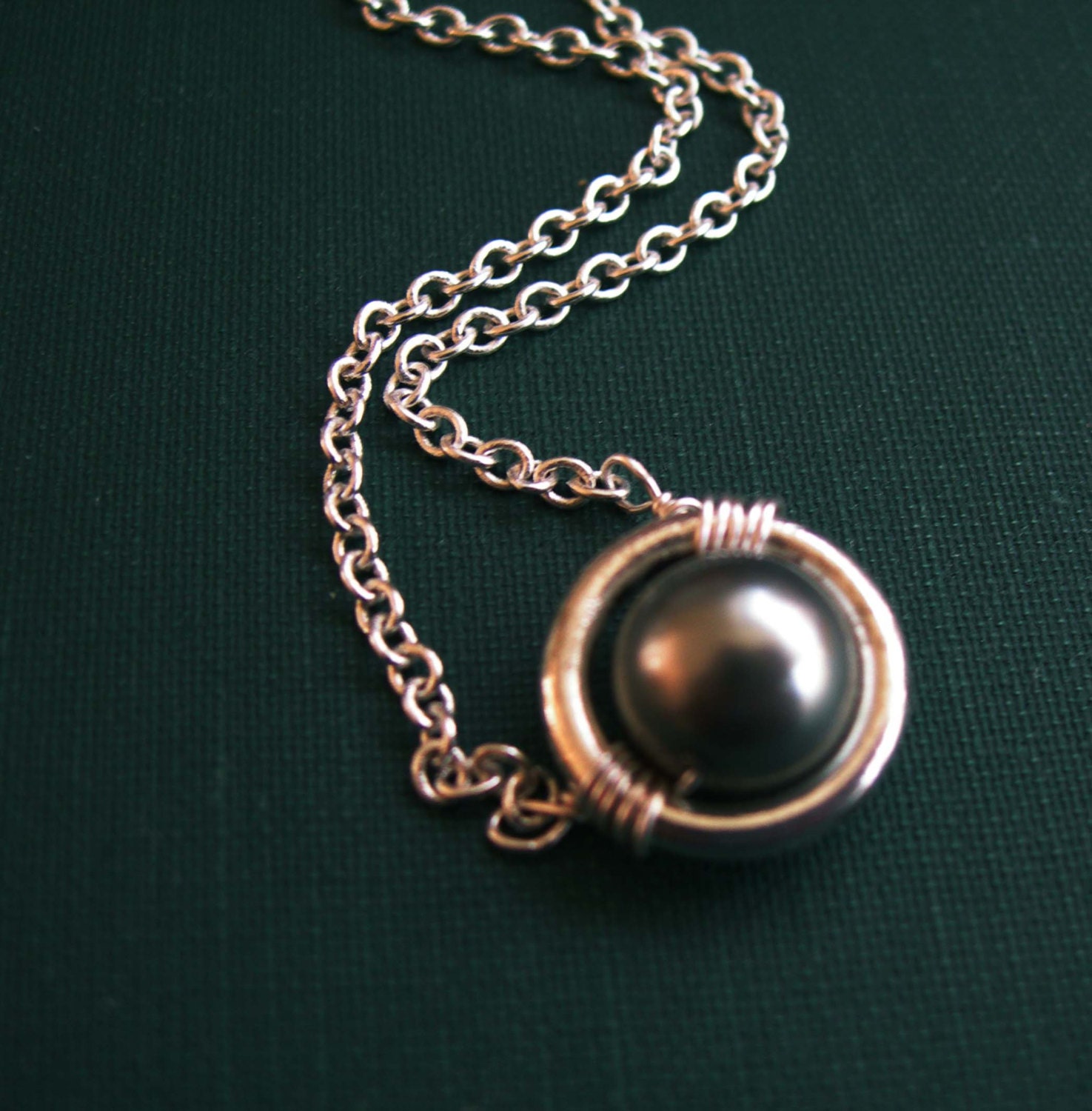 Single Pearl Necklace, Black Pearl Necklace, Pearl Necklace