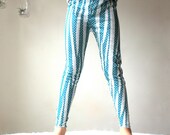 Yoga Leggings Pants with Stripes in Dark Turquoise and Gray for Girl sizes 6Months, 12Months, 2, 3, 4, 5, 6