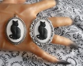 For the Love of Black Cats Cameo Brooch or Pendant