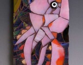 Pink Octopus Mosaic Glass ACEO