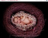 SALE NeWBORN Baby Girl NEST PHoTo PRoP Yummy Feathered Stork Egg Bowl Cocoon FLAMiNgo Pink Tan Ivory KNiT to ORDeR Pick Color Unigender Boy