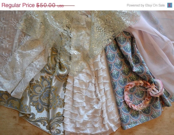 SALE Mix Match RoMANCE 7 Pcs Newborn Baby LaYERiNg SeT PHoTo Prop 6 Draping Cloths Stretch Ruffle Wrap Lace 1 Tie Back HaLo IVoRy Silver Bl