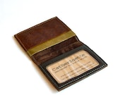 Salvaged Dark Brown Leather ID Mini Wallet