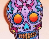 bright and bold ribbon sugar skull ring