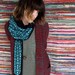 Screen Printed Jersey Scarf-Black and Turquoise Ikat